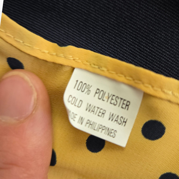 80s Vintage Navy Double Breasted Military Gold Button Wrap Blazer Dress Size 10 - Picture 15 of 16